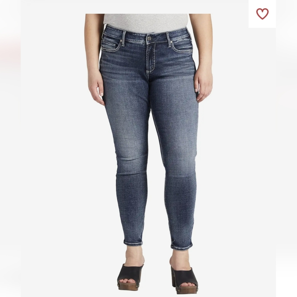 Plus Size 24 Silver Jeans low rise stretchy skinny jean denim